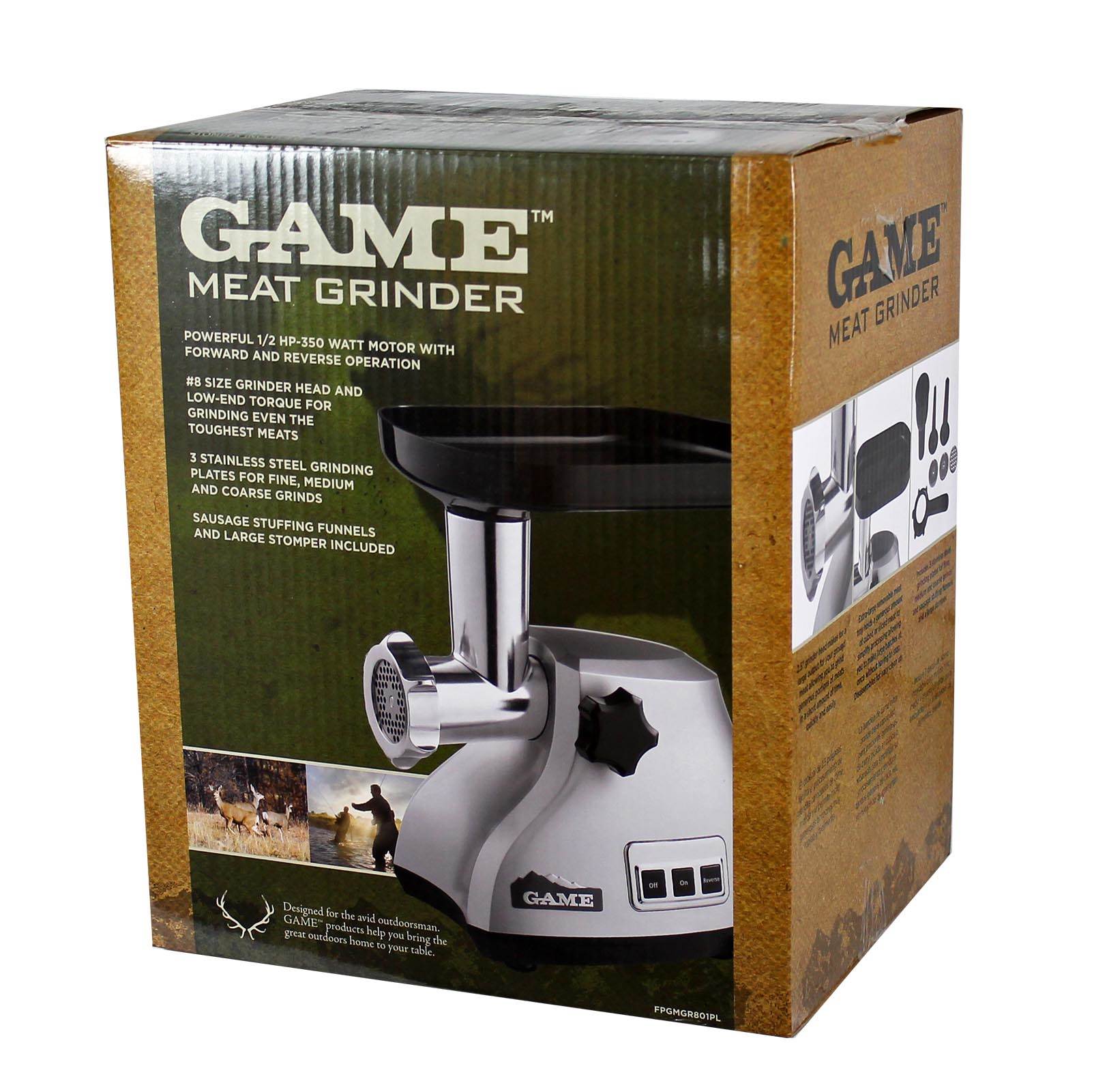 GAME 1/2 HP 350W Stainless Steel Electric Meat Grinder - Open Box