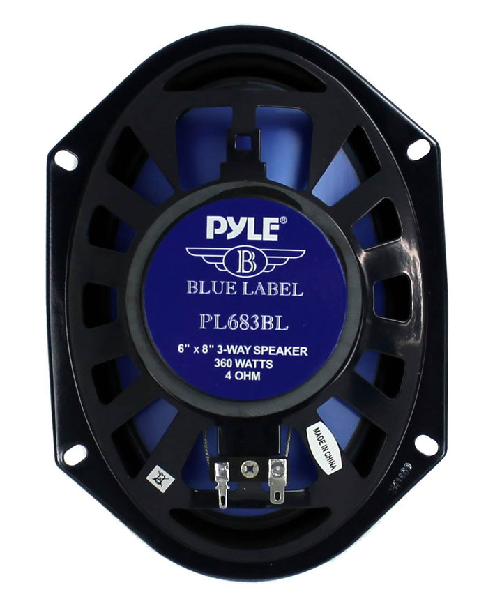 Pyle PL683BL 6x8" 360 Watt 3-Way Car Coaxial Audio Speakers Stereo, Blue (Pair) - VMInnovations