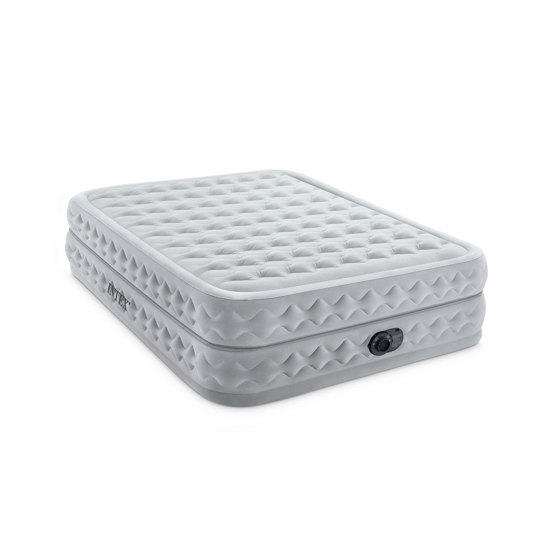 Intex Dura Beam Supreme Air Flow Air Mattress with Built In Pump, Queen (Used)