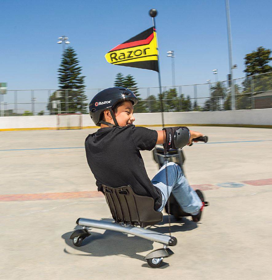 Razor PowerRider 360 Drifting Trike Ride-On Electric with Youth Helmet