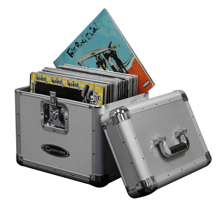 Odyssey KROM Series Record Utility Case for 70 12" Vinyl Records & LPs, Silver