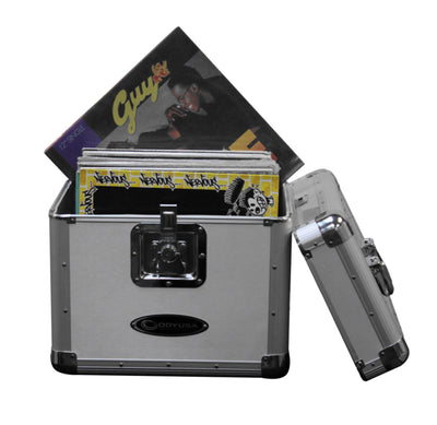 Odyssey KROM Transport Case for 70, 12 Inch Vinyl Records, Silver (Damaged)