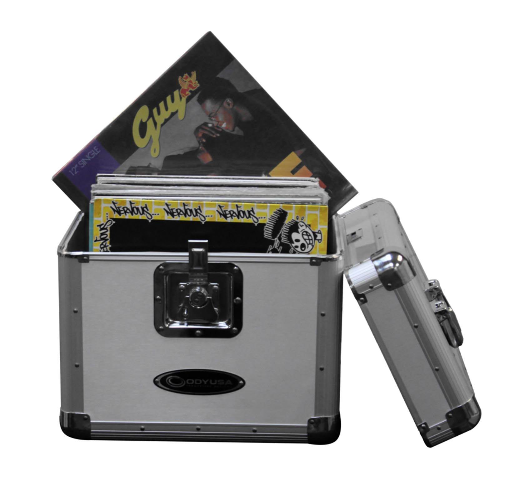 Odyssey KROM Transport Case for 70, 12 Inch Vinyl Records, Silver (Open Box) - VMInnovations