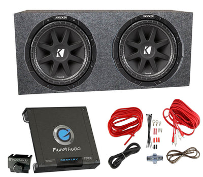 2) Kicker 43C154 500 Watt 15" Subwoofers + Sealed Box Enclosure + Amp + Wiring