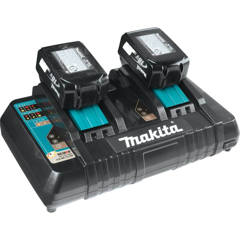 Makita XRM02W 18V Lithium-Ion MP3 Compatible Radio + 18V Batteries and Charger