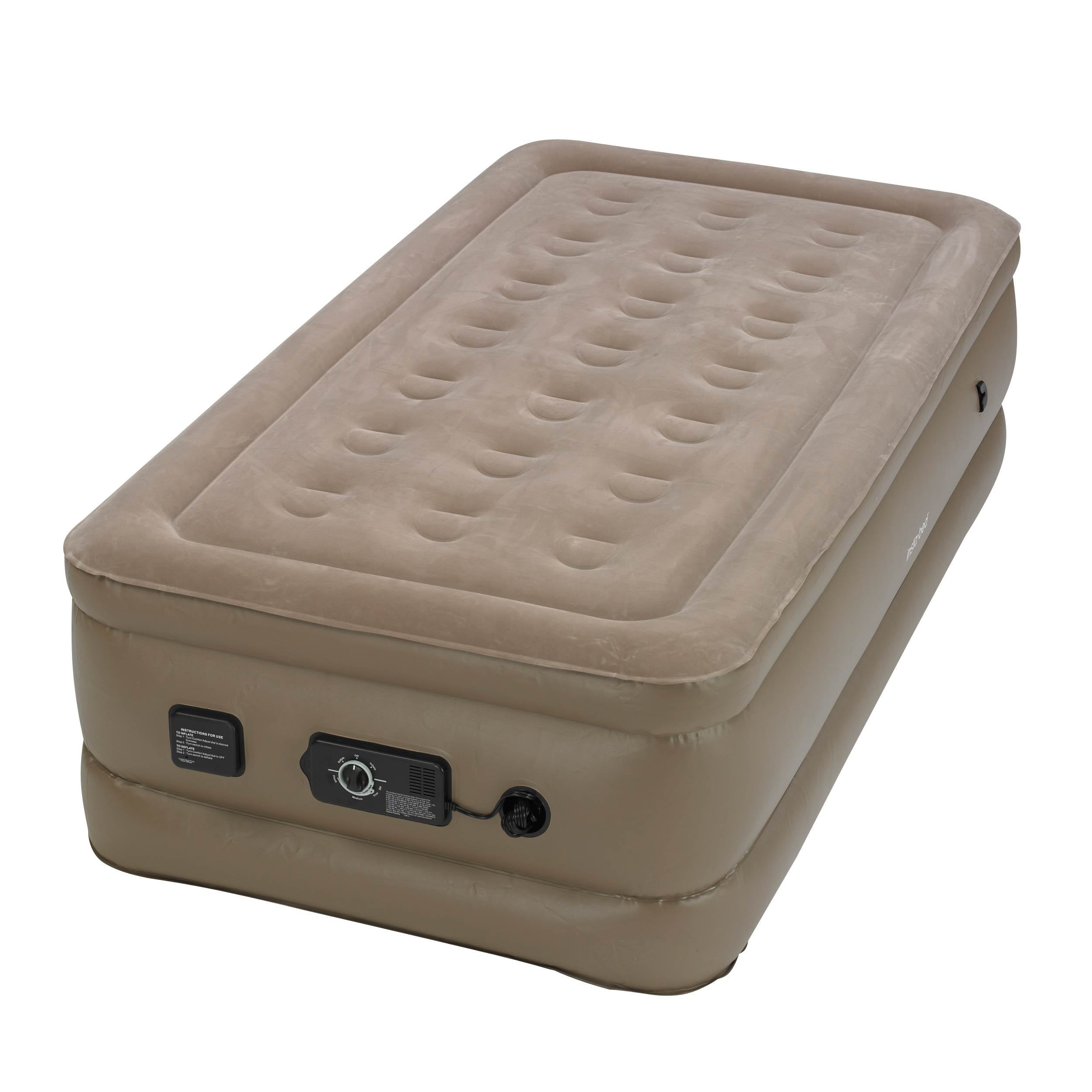 InstaBed Raised Twin Air Bed Mattress w/ Never Flat Air Pump | 840016 (Open Box)