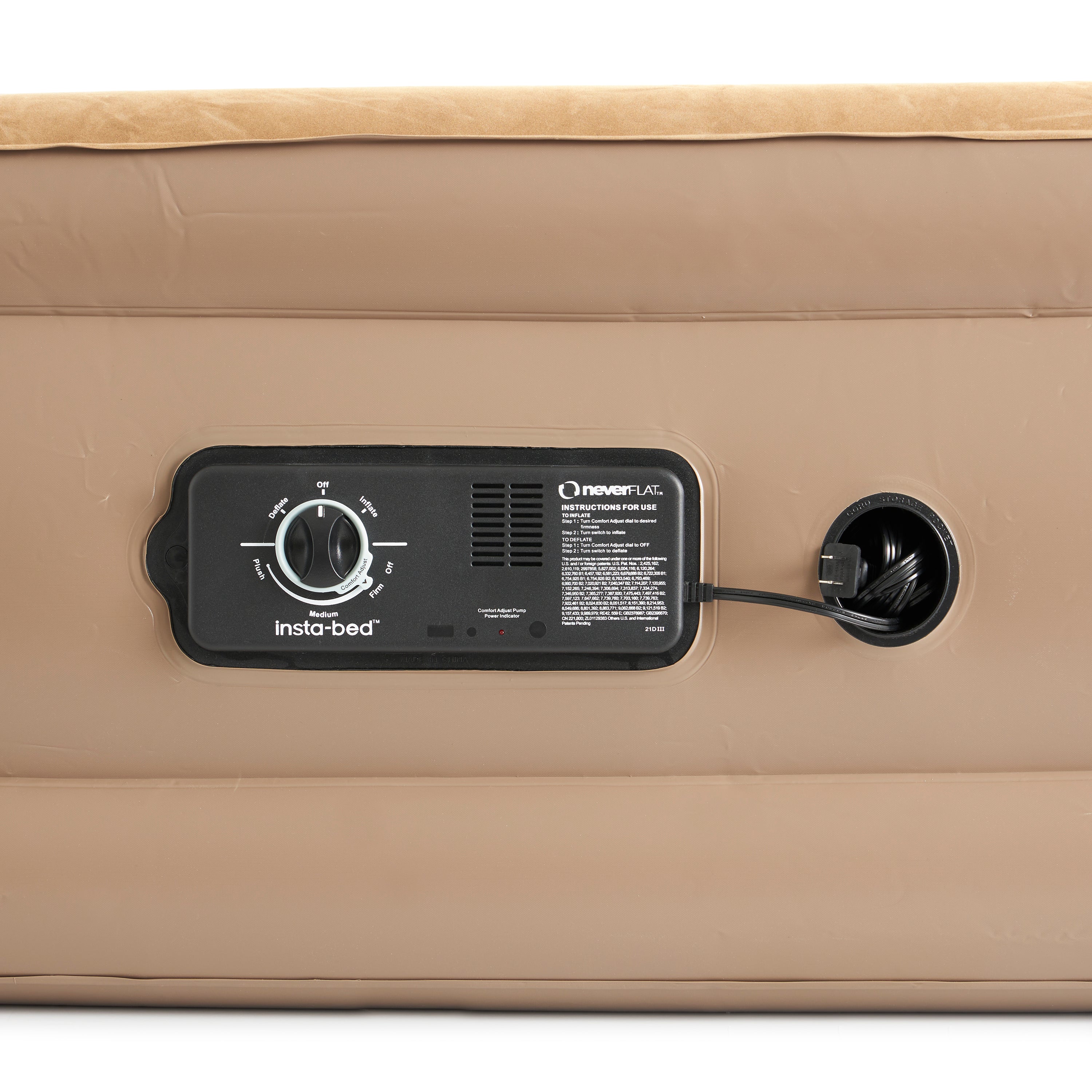 InstaBed Raised Queen Air Bed Mattress with Never Flat Air Pump 840017 (4 Pack)