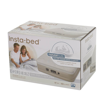 Insta-Bed Raised Queen Pillow Top Air Bed with neverFLAT Air Pump (Open Box)