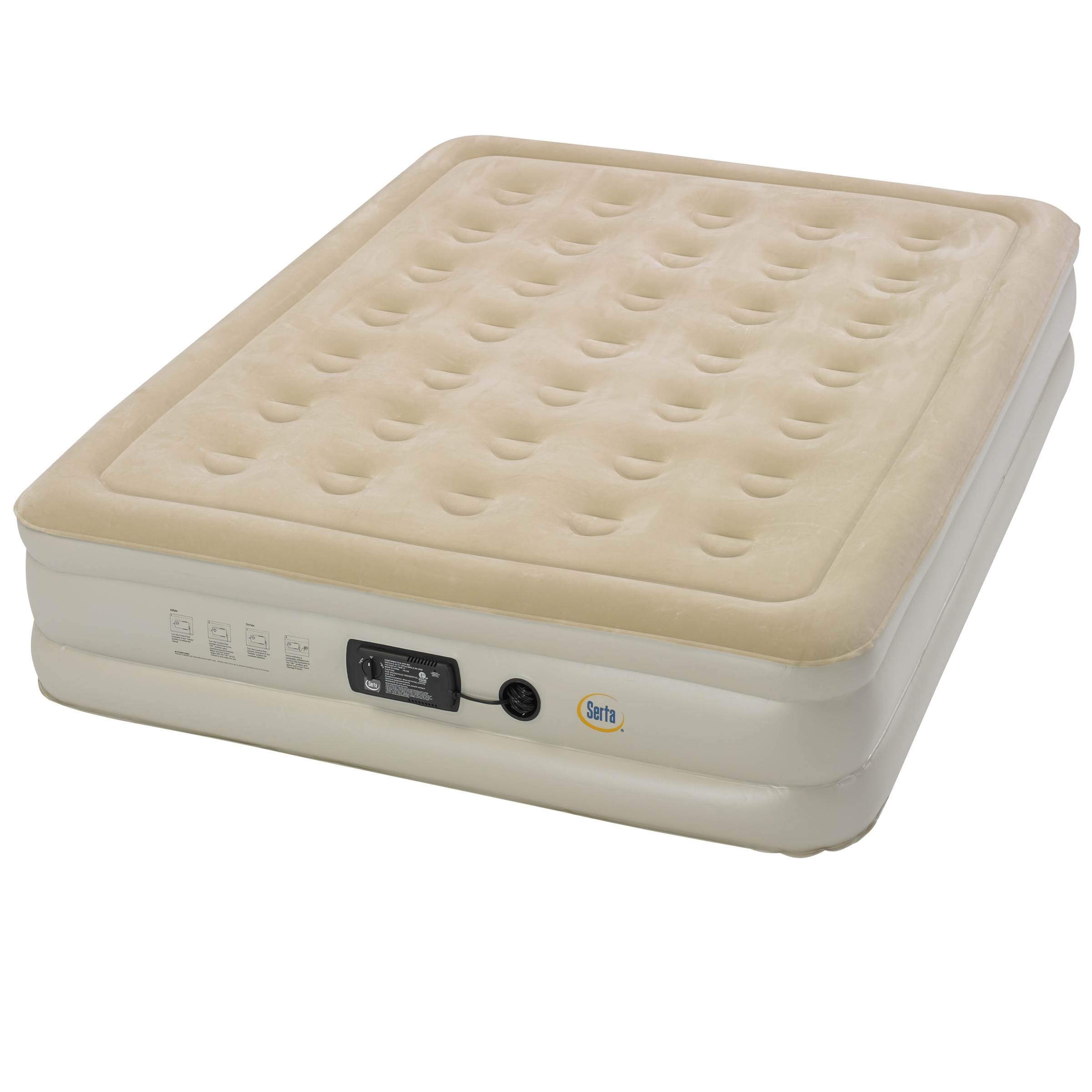 Serta Raised Queen Air Bed Mattress with Built-In Insta III Air Pump (Open Box)