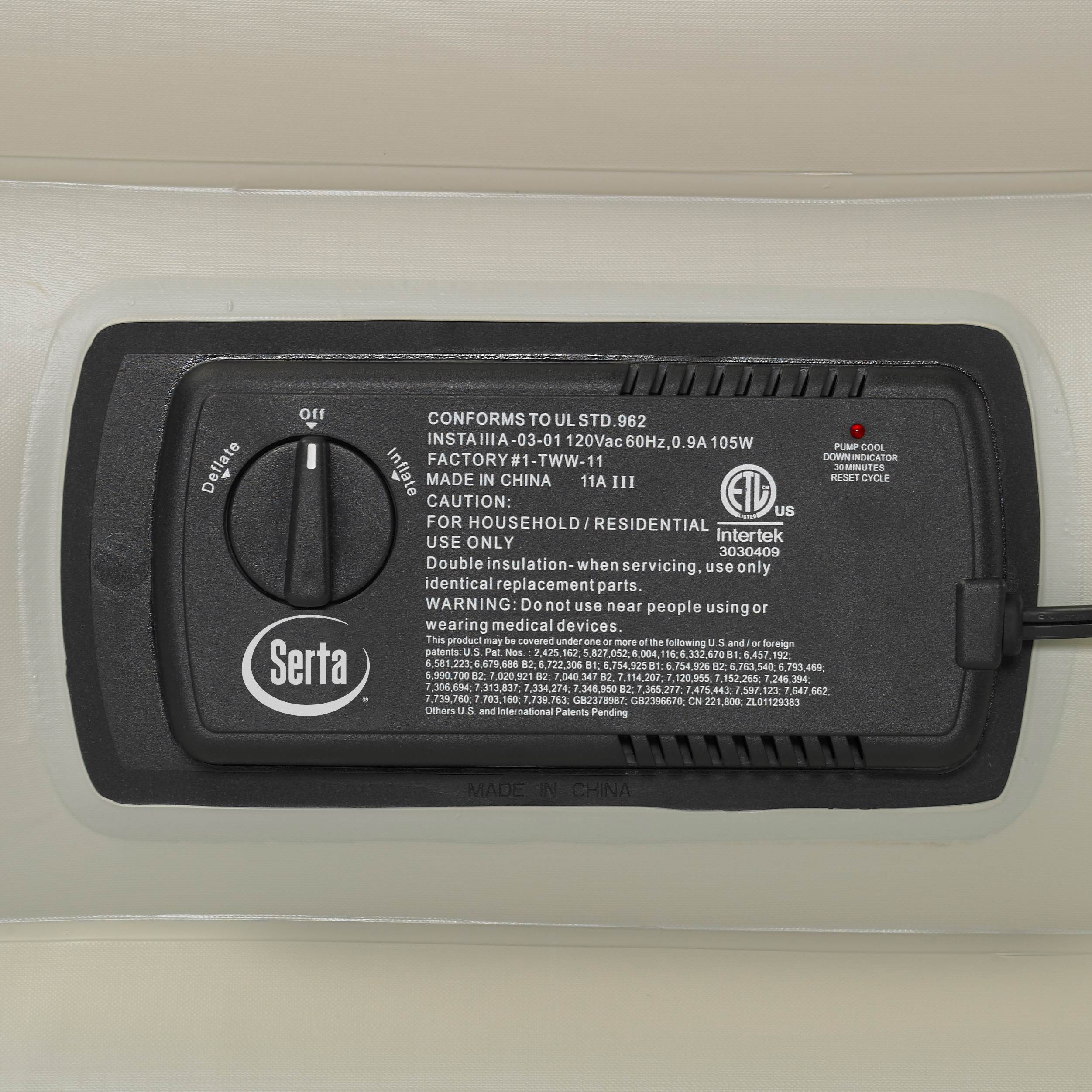 Serta Raised Queen Air Bed Mattress with Built-In Insta III Air Pump (Open Box)