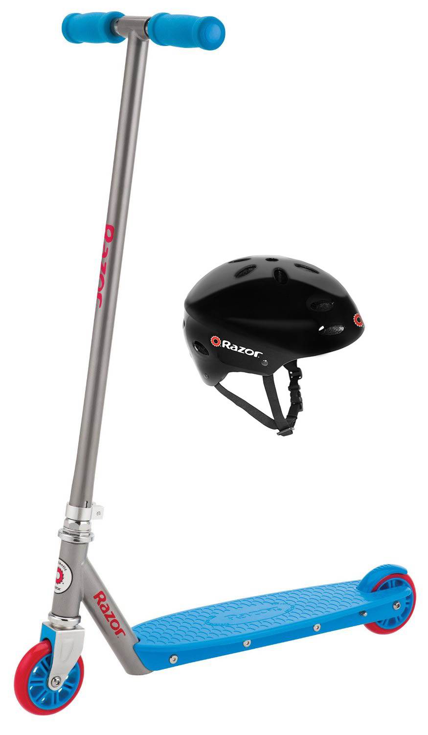 Razor Berry A Kick Boys/Girls Kids Scooter (Blue & Red) with Child Sport Helmet