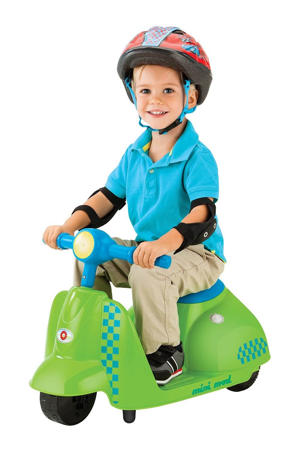 Razor Jr. Mini Mod Electric Scooter Rid-On Green Moped with Child Sport Helmet