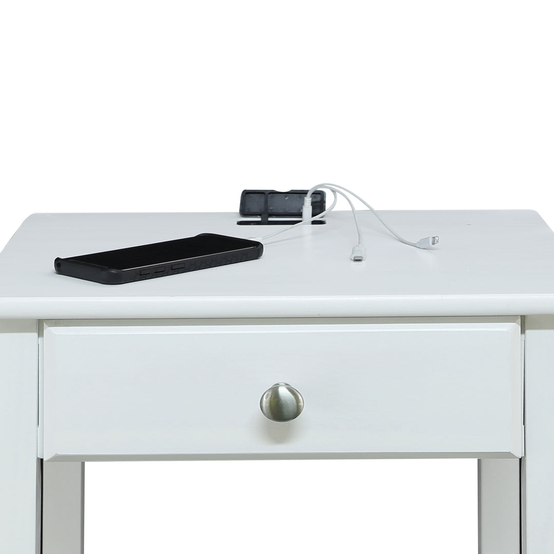 Casual Home Night Owl Bedroom Nightstand with Included USB Port Station (Used)