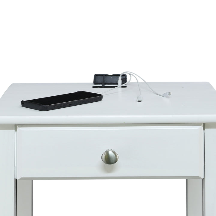 Casual Home Night Owl Bedroom Nightstand with Included USB Port Station (Used) - VMInnovations