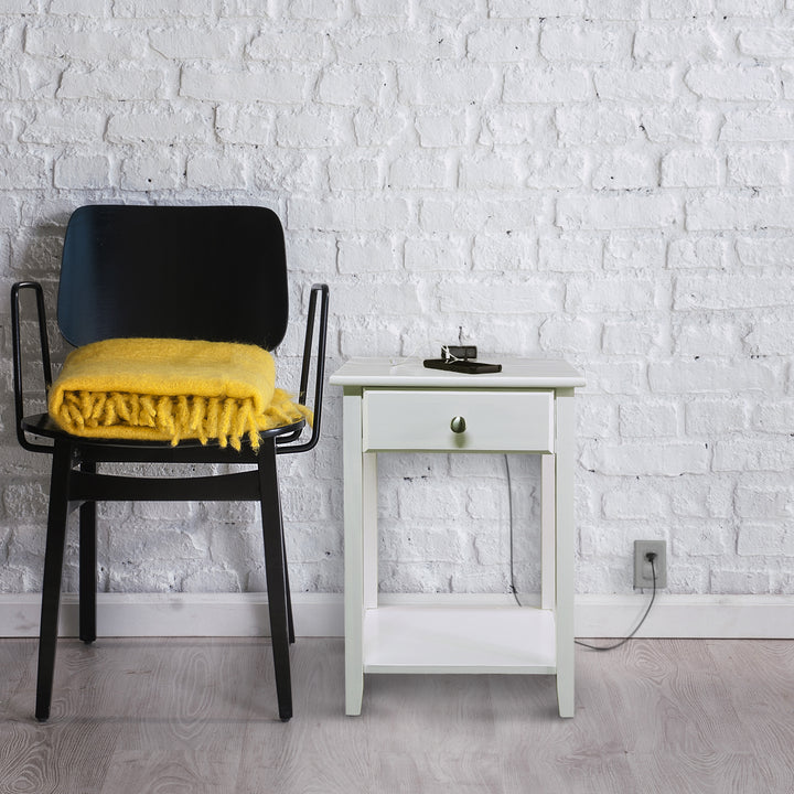 Casual Home Night Owl Bedroom Nightstand with Included USB Port Station (Used) - VMInnovations