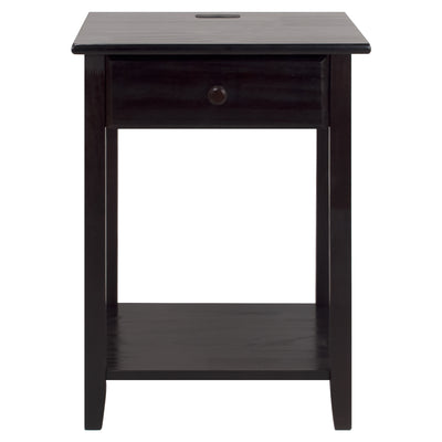 Casual Home Night Owl Bedroom Nightstand with Discrete USB Port Station (2 Pack)