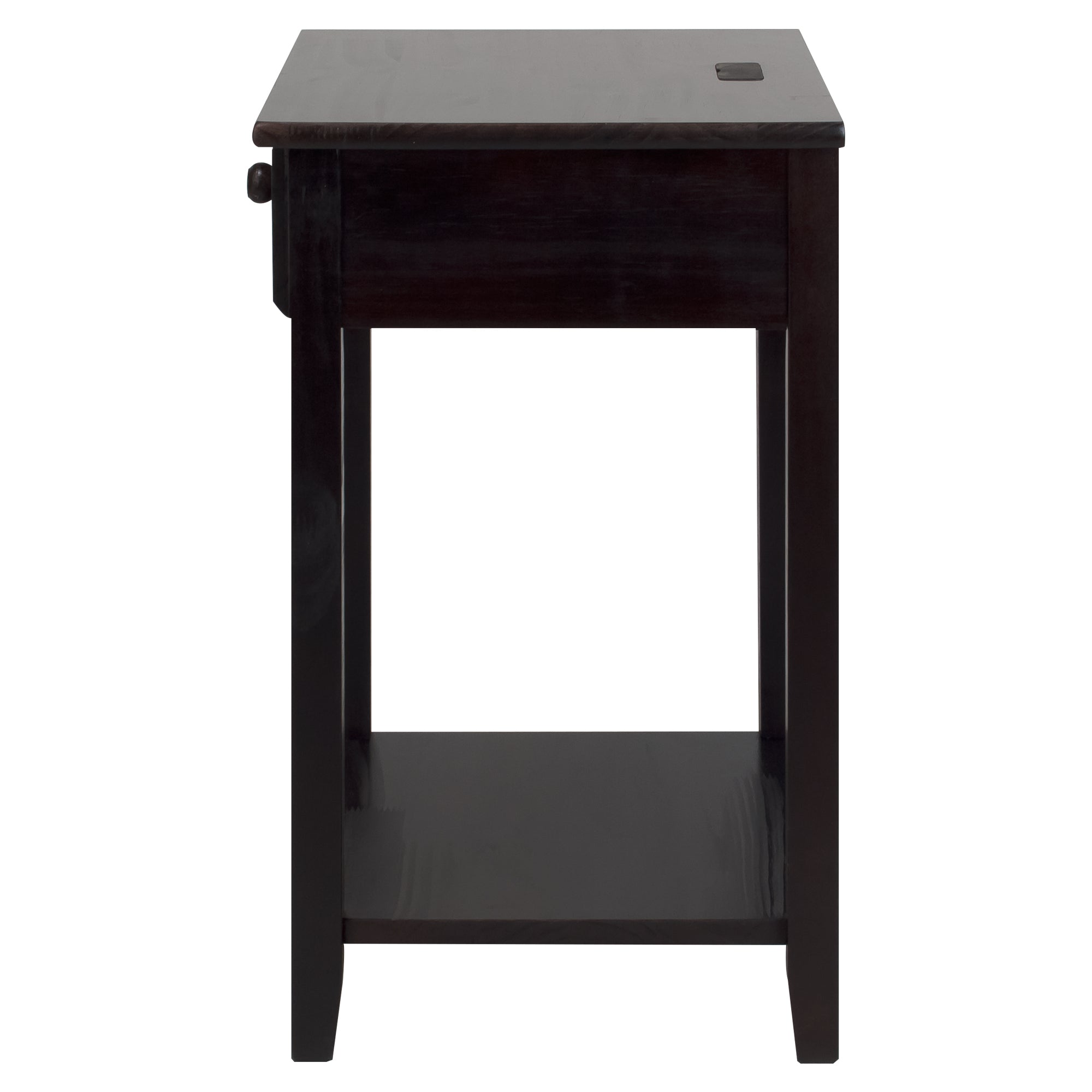 Casual Home Night Owl Bedroom Nightstand with Included Discrete USB Port Station