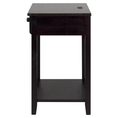 Casual Home Night Owl Bedroom Nightstand with Discrete USB Port Station (2 Pack)