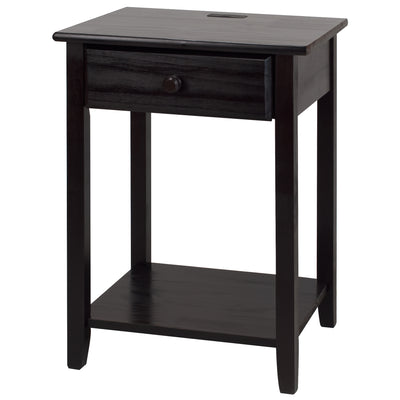 Casual Home Night Owl Bedroom Nightstand with Discrete USB Port Station (2 Pack)