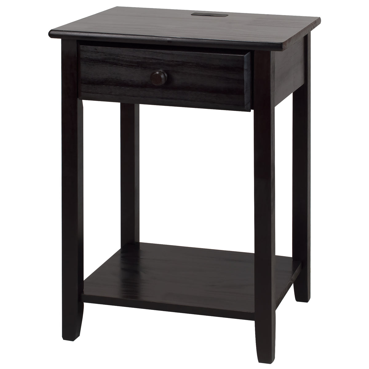 Casual Home Night Owl Bedroom Nightstand with Discrete USB Port Station (2 Pack)