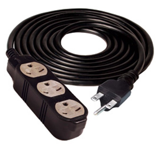 2 HYDROFARM 25FT 240V 14 Gauge 3 Outlet Grounded Plug Heavy Duty Extension Cords
