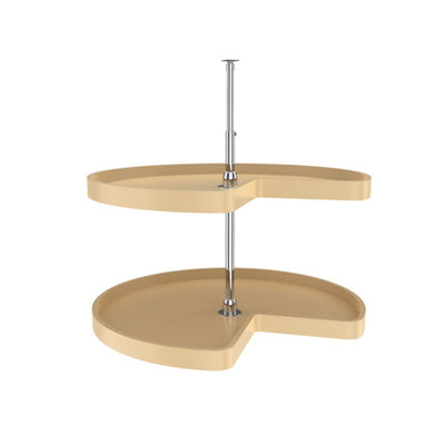 Rev-A-Shelf 6472-32-15-52 32-Inch Polymer 2-Shelf Kidney Lazy Susans, Almond