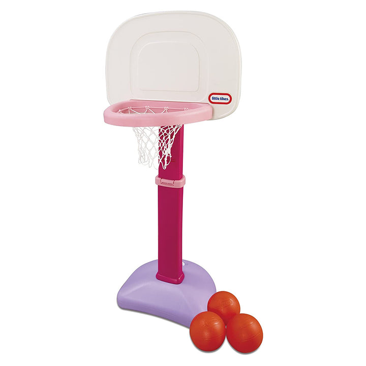 Little Tikes Toddler Basketball Set, Adjustable Hoop, 3 Balls, Pink (Open Box)