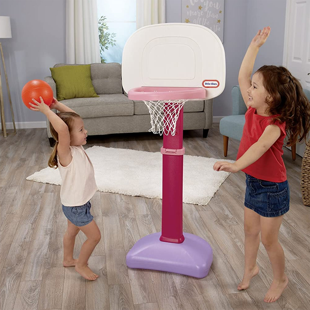 Little Tikes Toddler Basketball Set, Adjustable Hoop, 3 Balls, Pink (Open Box)