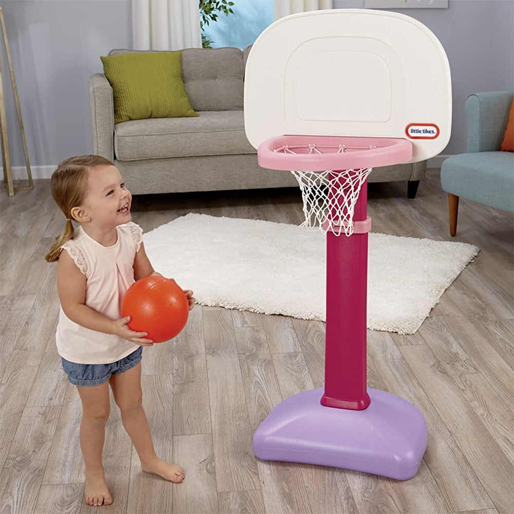 Little Tikes Toddler Basketball Set, Adjustable Hoop, 3 Balls, Pink (Open Box)