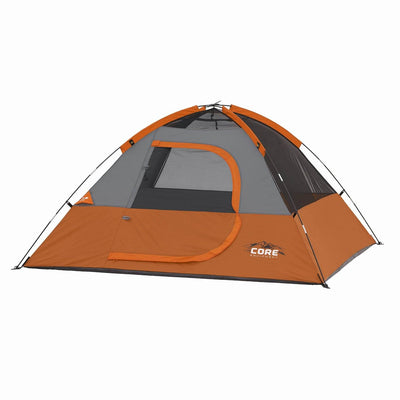 CORE Equipment 3 Person 7' x 7'  Dome Camping Tent | Orange/Grey (Open Box)