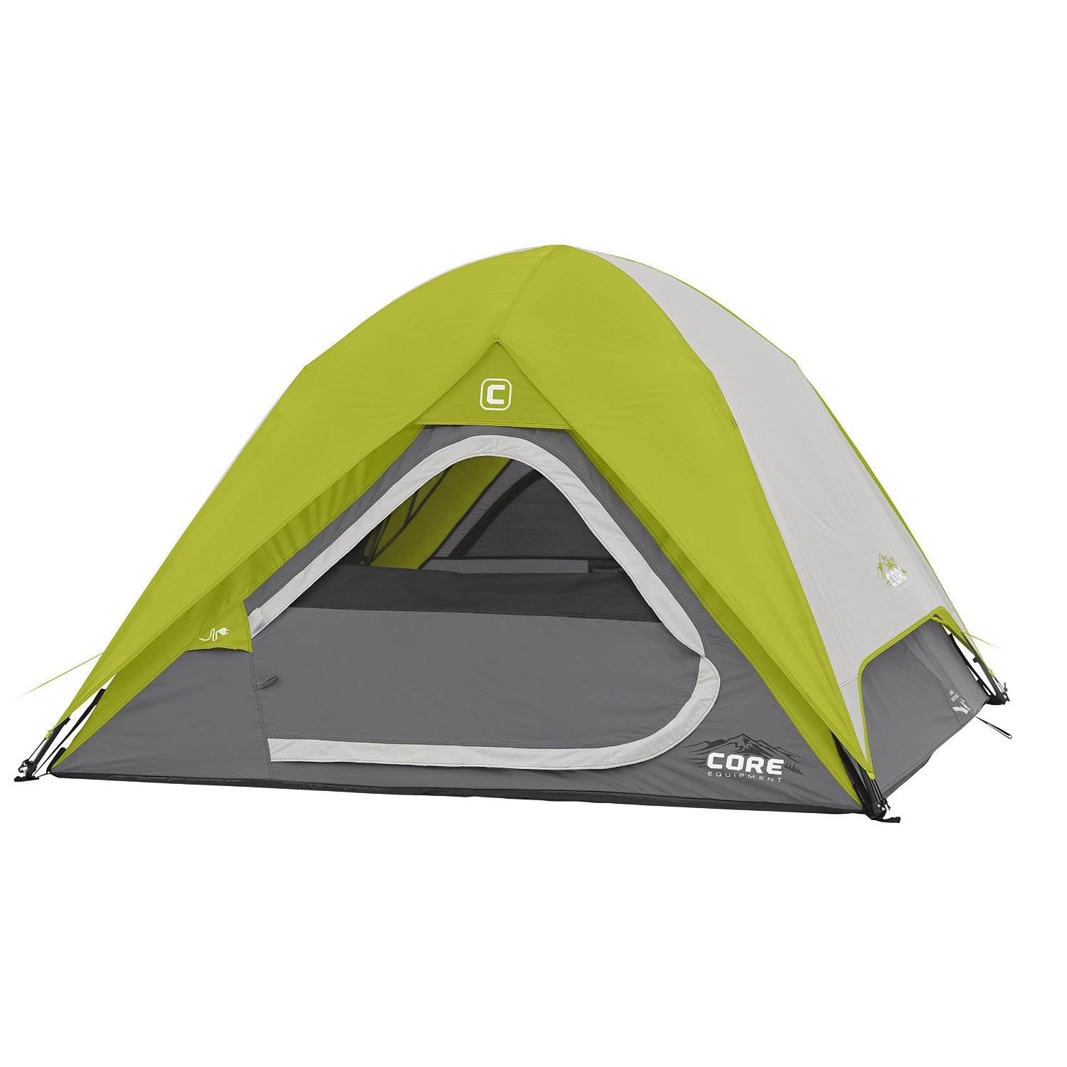 CORE 3 Person Instant Pop Up 7' x 7' Dome Camping Tent - Green/Grey (Open Box)