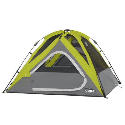 CORE Equipment 9 x 7-Foot 4-Person Dome Camping Tent, Green/Grey (Used)