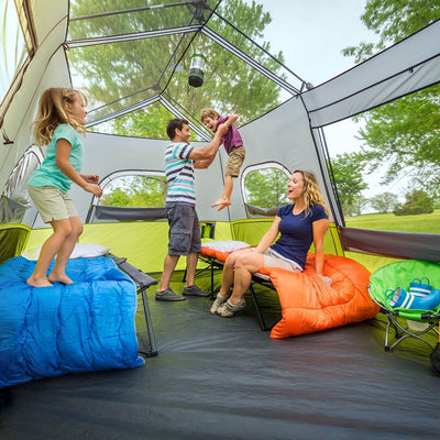 CORE Equipment 9 Person Instant Pop Up 14' x 9' Cabin Tent | Green (Open Box)