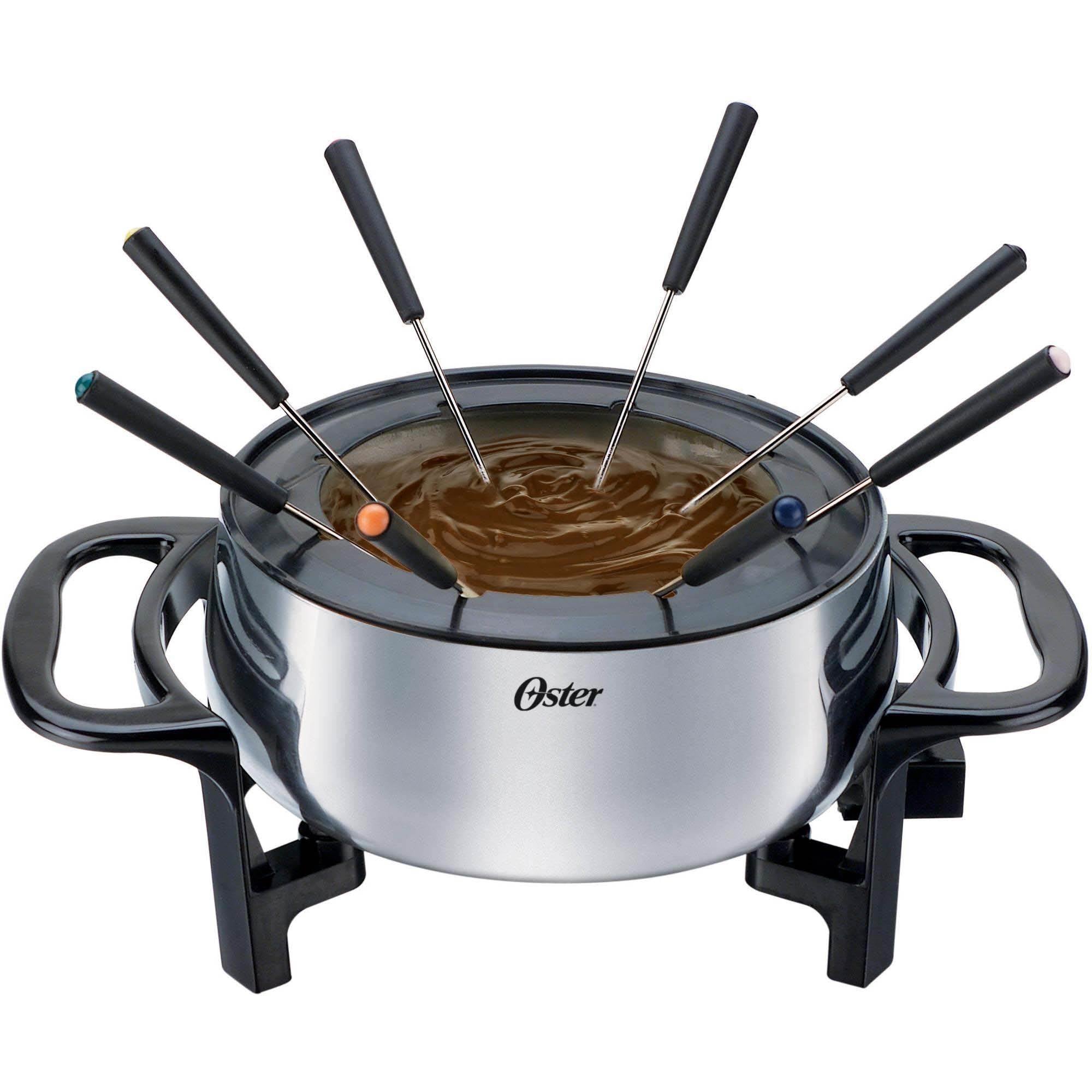 Oster FPSTFN7710 3-1/2 Quart Fondue Pot with Forks, Stainless Steel-Open Box