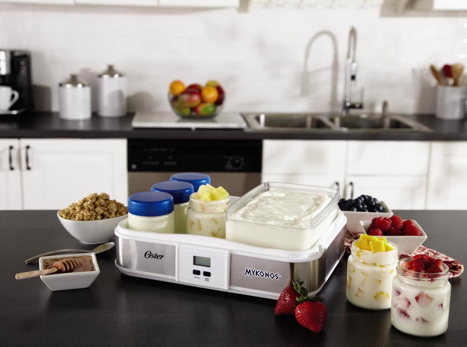 Oster CKSTYM1012 Mykonos Greek Digital Homemade Yogurt Maker, 2-Quart (Open Box)