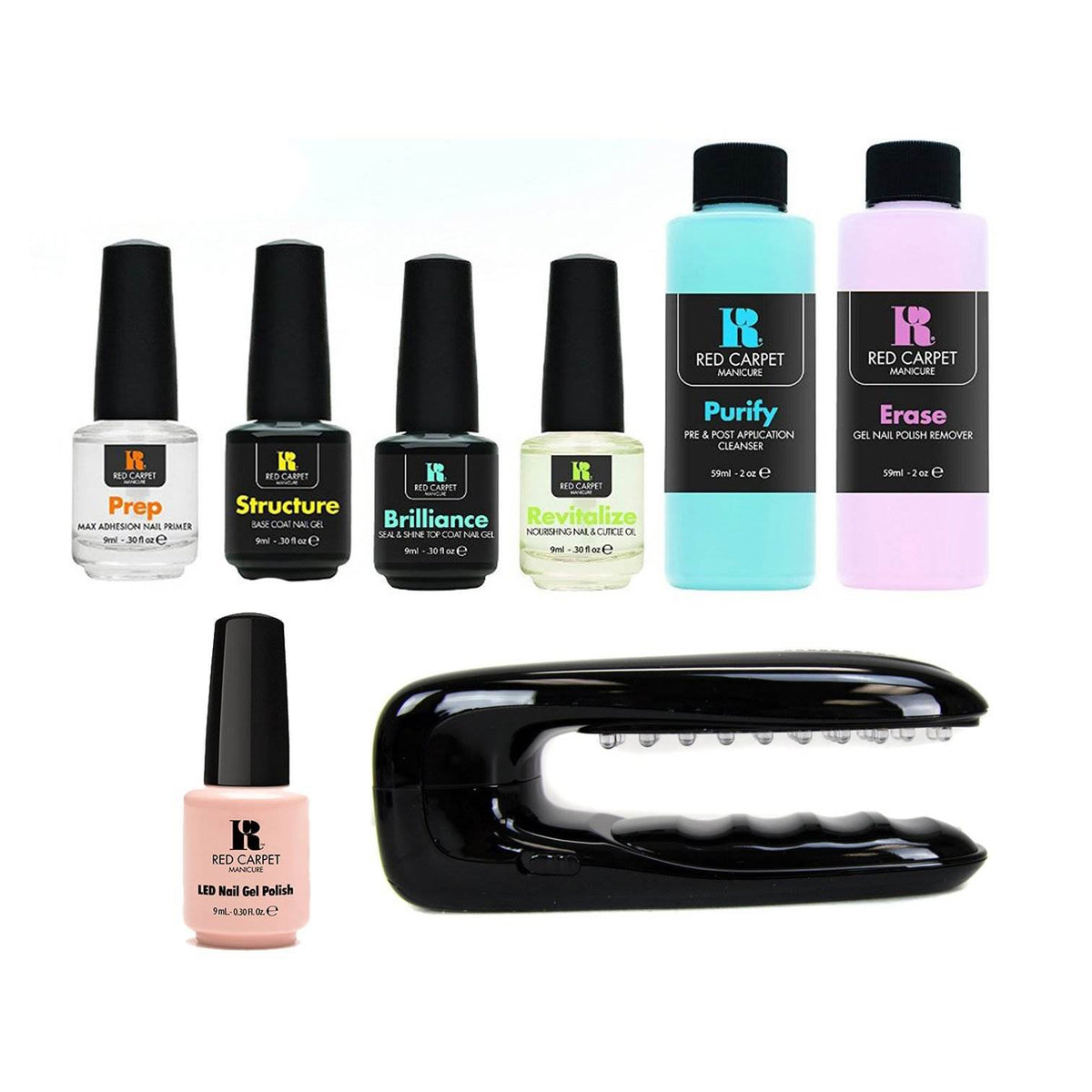 Red Carpet Manicure LED Package Soak Off Gel Nail Polish Starter Kit (Used)