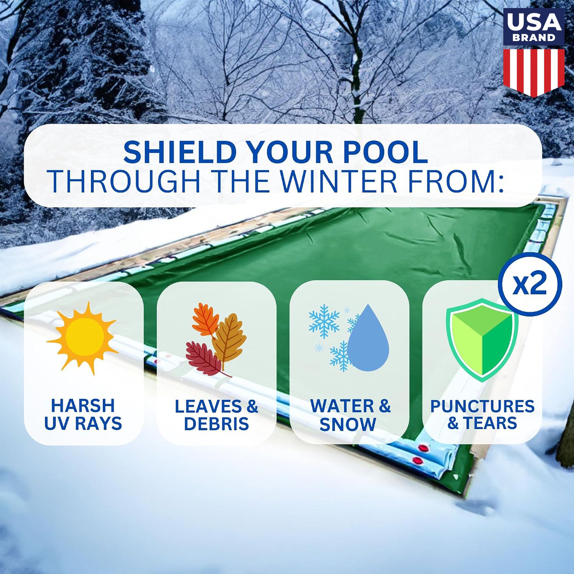 Swimline 18 x 36 Feet Rectangle RipStopper Winter Swimming Pool Cover (Open Box)