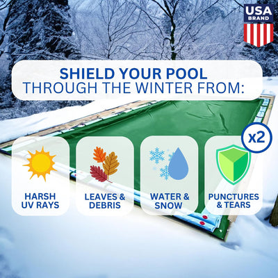 Swimline Hydrotools Winter Pool Cover for 20 x 45 Ft Inground Pools (Open Box) - VMInnovations