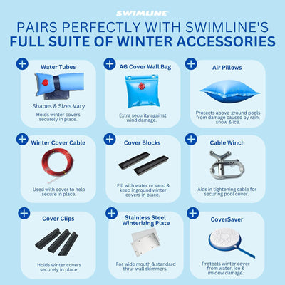 Swimline 18 x 36 Feet Rectangle RipStopper Winter Swimming Pool Cover (Open Box)