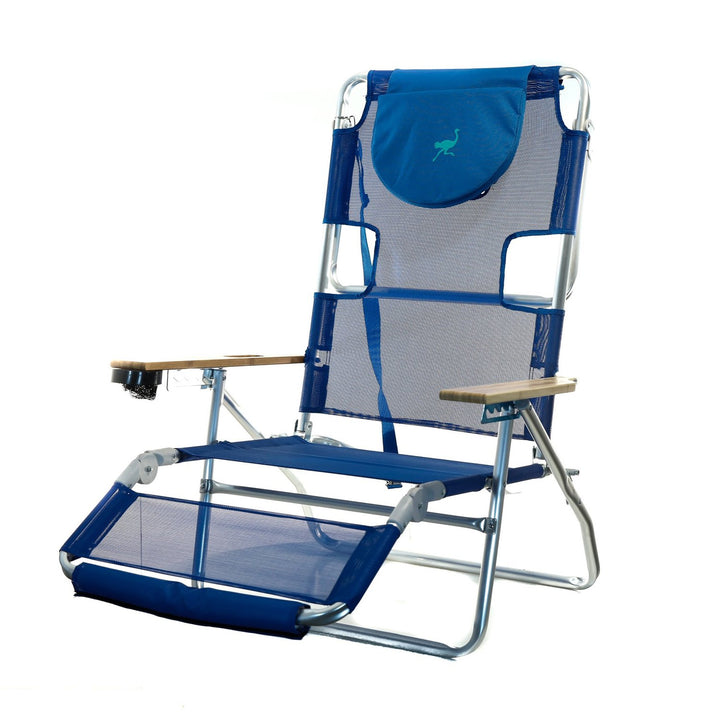 Ostrich 3N1 Lightweight Aluminum Frame 5 Position Reclining Beach Chair (3 Pack)