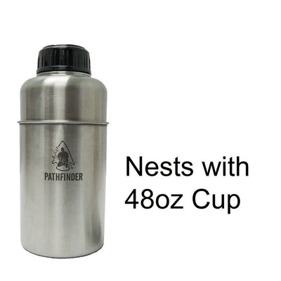 Self Reliance Outfitters Pathfinder Stainless Steel Wide Mouth Bottle, 64 Ounce