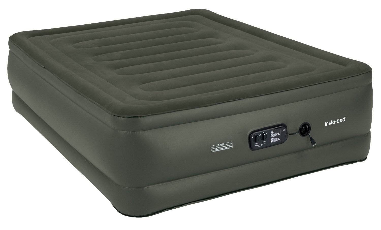Insta-Bed Queen Raised 22" Air Mattress w Grip Bottom & Built-In Pump (Open Box)