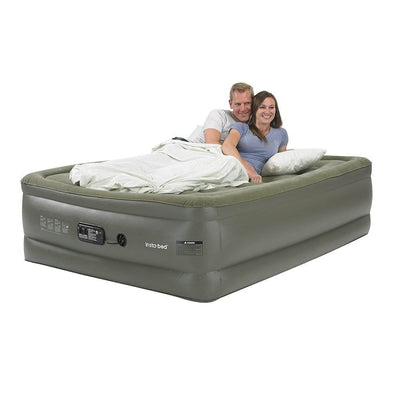Insta-Bed Queen Raised 22" Air Mattress w Grip Bottom & Built-In Pump (Open Box)