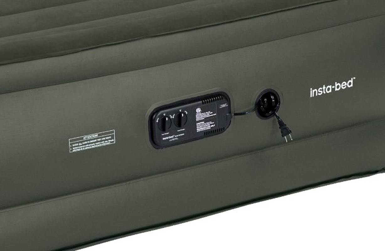 Insta-Bed Queen Raised 22" Air Mattress w Grip Bottom & Built-In Pump (Open Box)