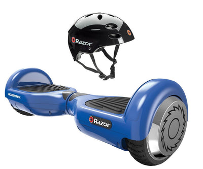 Razor Hovertrax 1.0 Electric Hoverboard Smartboard Scooter, Blue with Helmet