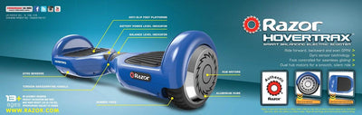 Razor Hovertrax 1.0 Electric Hoverboard Smartboard Scooter, Blue with Helmet