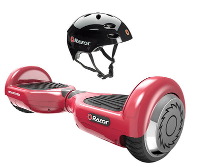 Razor Hovertrax 1.0 Electric Hoverboard Smartboard Scooter, Red with Helmet