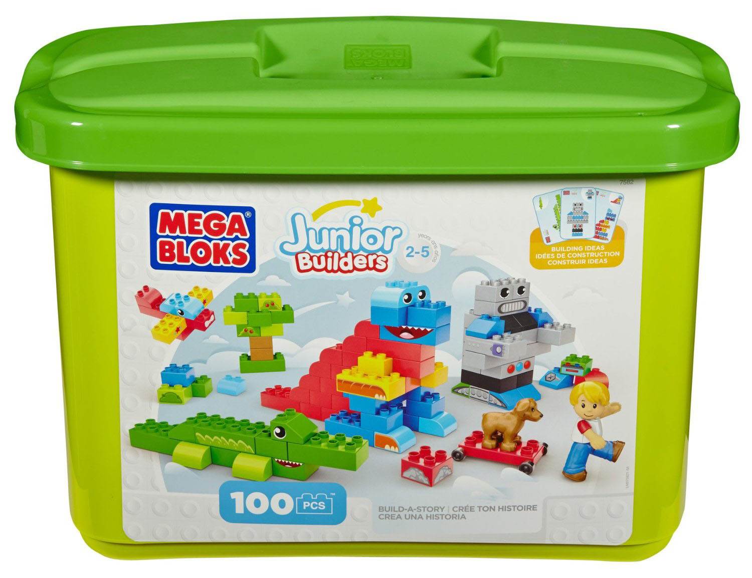 Mega Bloks Junior Builders Build-a-Story 100 Piece Tub Ages 2-5 | CYR23