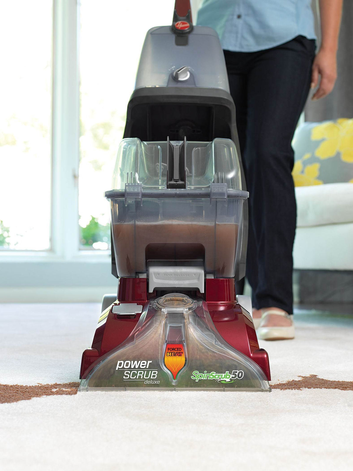 Hoover Power Scrub Deluxe Carpet Fabric Cleaner Washer, FH50150 (Open Box)