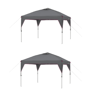 CORE Instant Canopy 10x10 Ft Outdoor Shade Canopy Shelter Tent, Gray (2 Pack)